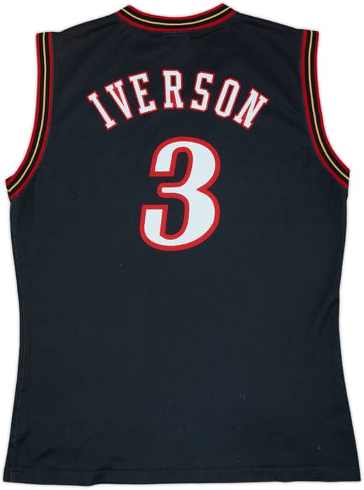 2000-06 Philadelphia 76ers Iverson #3 Champion Away Jersey - 7/10 - (XL)