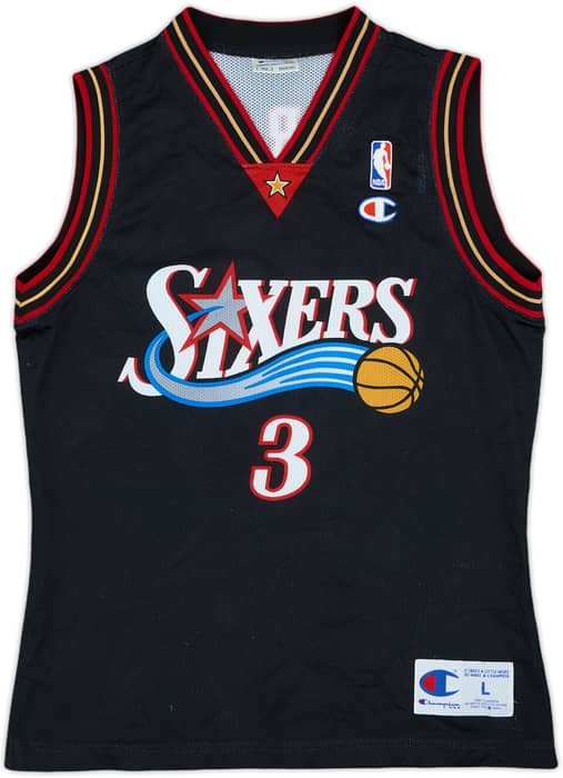 2000-06 Philadelphia 76ers Iverson #3 Champion Away Jersey - 8/10 - (L.Boys)