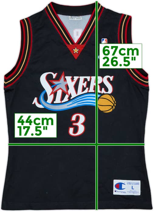 2000-06 Philadelphia 76ers Iverson #3 Champion Away Jersey - 8/10 - (L.Boys)