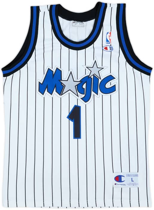1993-98 Orlando Magic A.Hardaway #1 Champion Home Jersey - 8/10 - (L.Boys)
