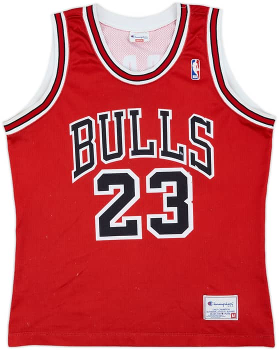 1991-98 Chicago Bulls Jordan #23 Champion Away Jersey - 3/10 - (M)