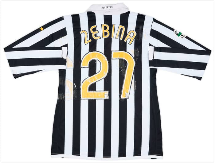 2006-07 Juventus Match Issue Home L/S Shirt Zebina #27