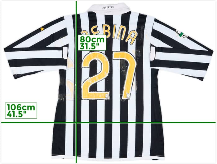 2006-07 Juventus Match Issue Home L/S Shirt Zebina #27