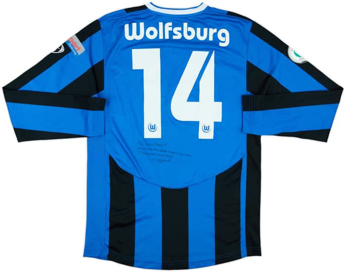2008-09 Wolfsburg Women Match Issue Signed Away L/S Shirt #14 (Degethoff)
