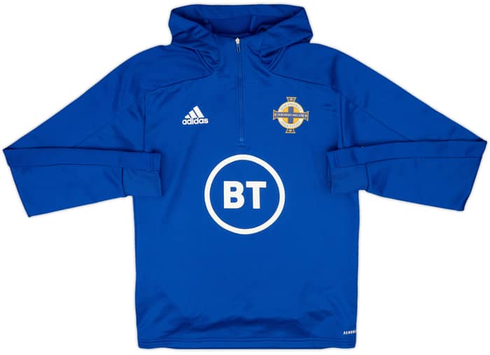 2021-22 Northern Ireland adidas Hooded 1/4 Zip Drill Top - 9/10 - (S)