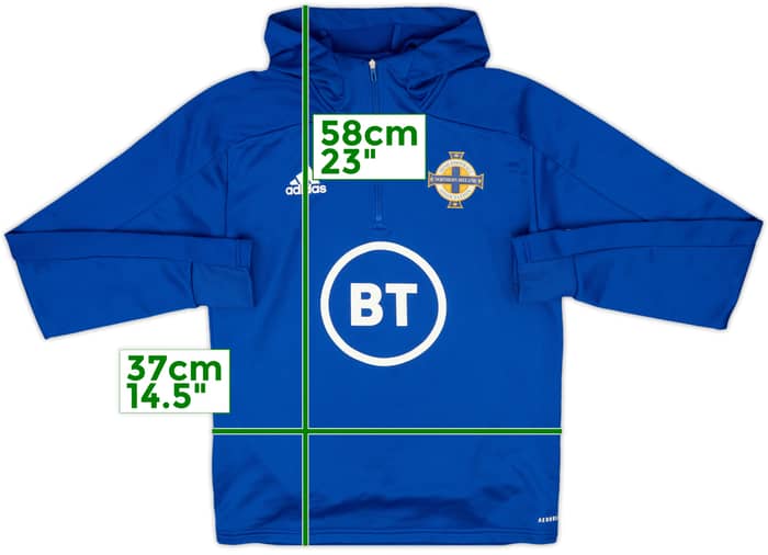2021-22 Northern Ireland adidas Hooded 1/4 Zip Drill Top - 9/10 - (S)