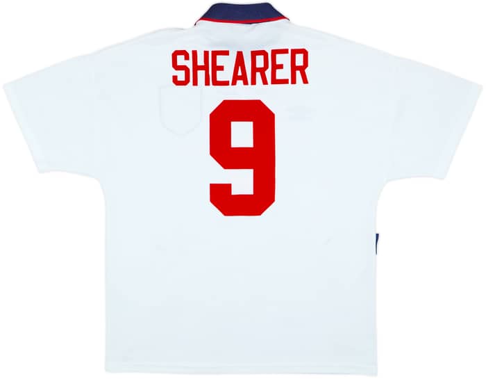 1993-95 England Home Shirt Shearer #9 - 8/10 - (XL)