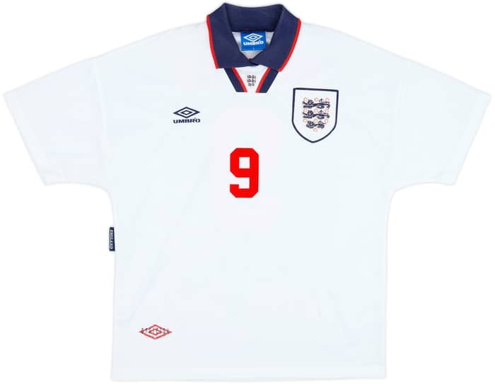 1993-95 England Home Shirt Shearer #9 - 8/10 - (L)