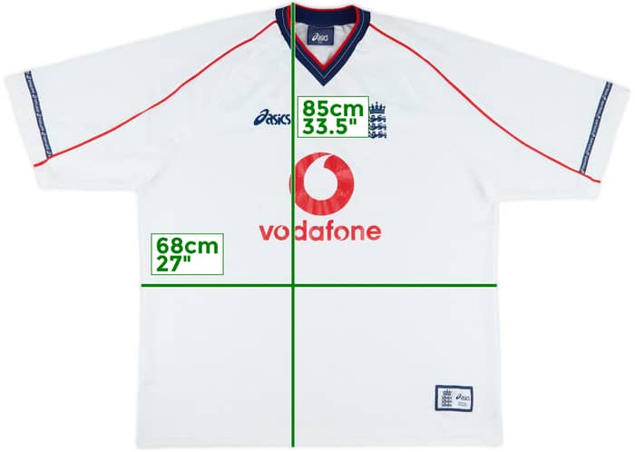 1990s England Cricket Home Shirt - 7/10 - (XXL)