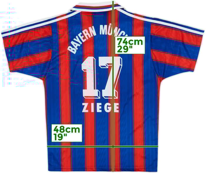 1995-97 Bayern Munich Home Shirt Ziege #17 - 6/10 - (S)