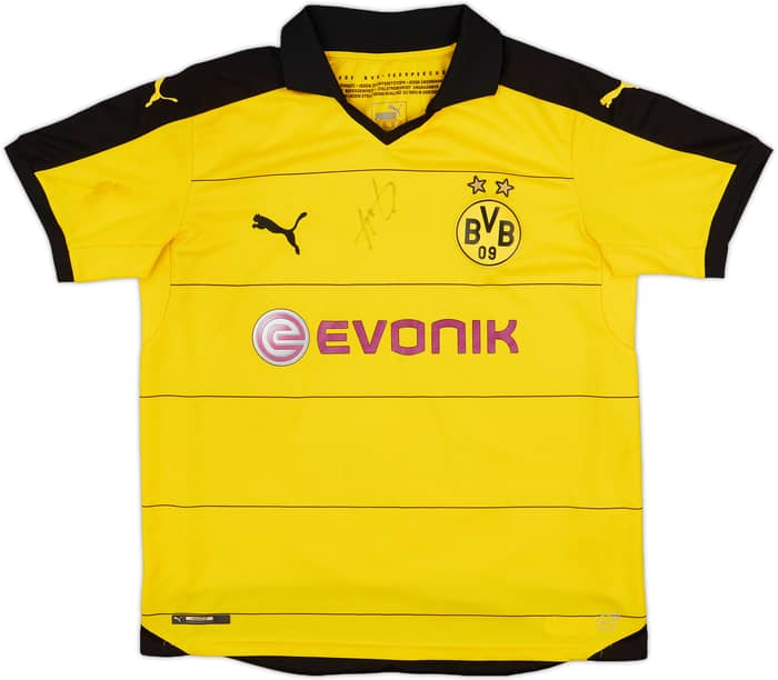 2015-16 Borussia Dortmund Signed Home Shirt - 7/10 - (XL.Boys)