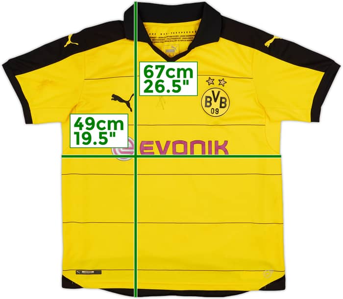 2015-16 Borussia Dortmund Signed Home Shirt - 7/10 - (XL.Boys)