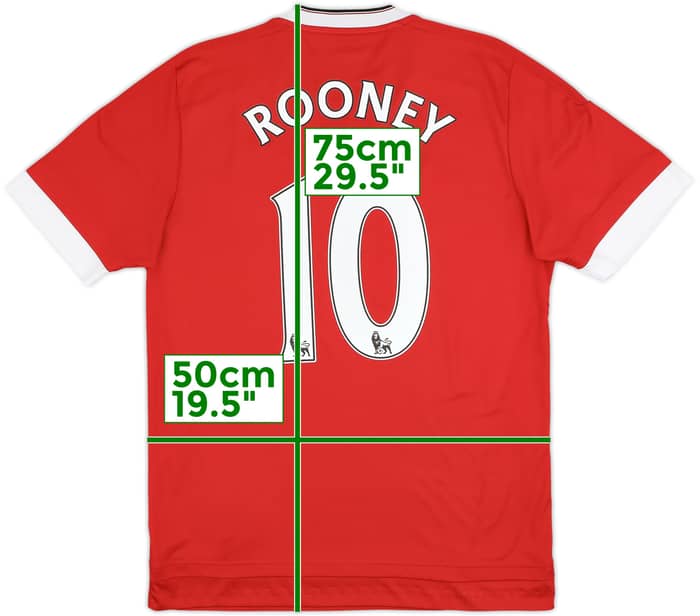 2015-16 Manchester United Home Shirt Rooney #10 - 7/10 - (M)