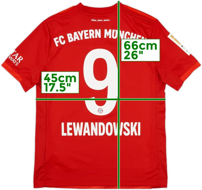 2019-20 Bayern Munich Home Shirt Lewandowski #9 - 6/10 - (L.Boys)