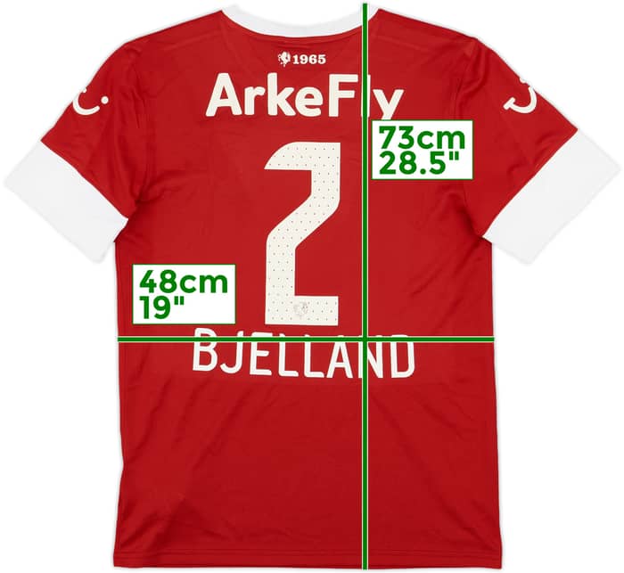 2012-13 FC Twente Home Shirt Bjelland #2 - 7/10 - (M)