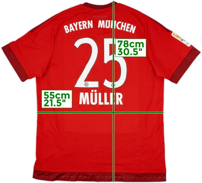 2015-16 Bayern Munich Home Shirt Muller #25 - 6/10 - (XL)