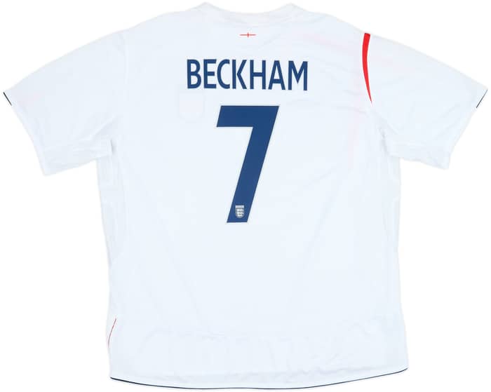 2005-07 England Home Shirt Beckham #7 - 8/10 - (3XL)