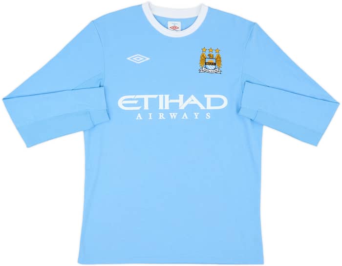 2009-10 Manchester City Home L/S Shirt Tevez #32 - 7/10 - (M)