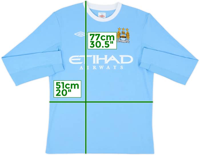 2009-10 Manchester City Home L/S Shirt Tevez #32 - 7/10 - (M)