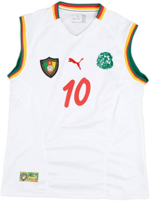 2002 Cameroon Away Vest Shirt Mboma #10 - 7/10 - (L)