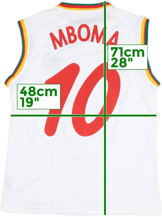 2002 Cameroon Away Vest Shirt Mboma #10 - 7/10 - (L)