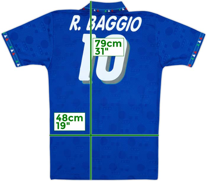 1994 Italy Home Shirt Baggio #10 - 8/10 - (M)