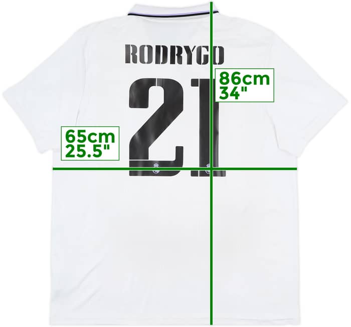 2022-23 Real Madrid Home Shirt Rodrygo #21 - 6/10 - (XXL)