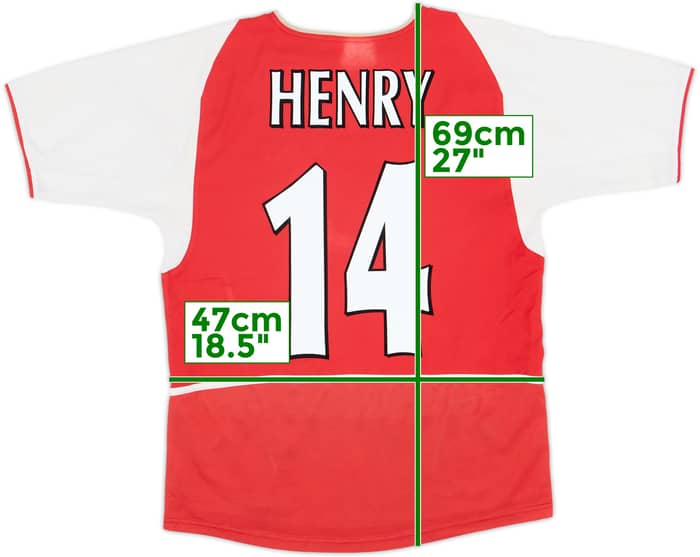 2002-04 Arsenal Home Shirt Henry #14 - 6/10 - (XL.Boys)