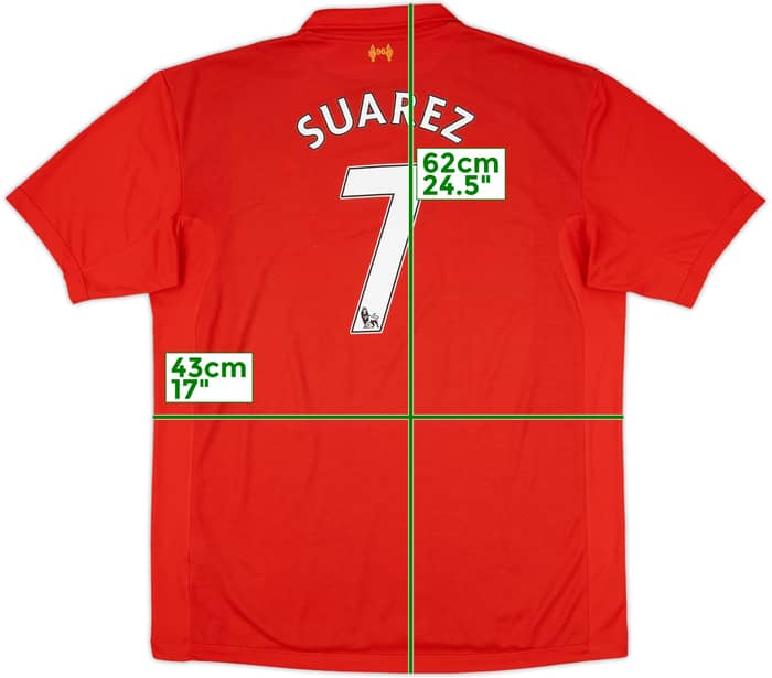 2012-13 Liverpool Home Shirt Suarez #7 - 9/10 - (3XL)