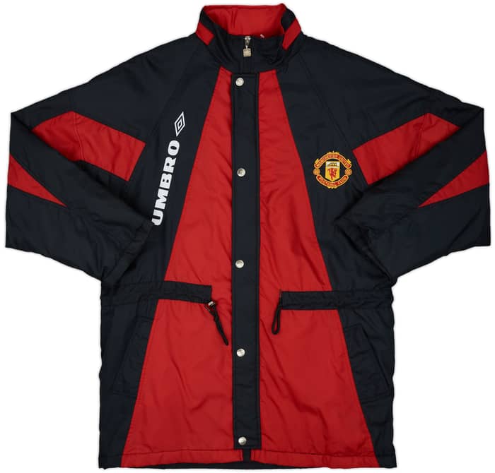 1992-93 Manchester United Umbro Padded Bench Coat - 8/10 - (XL)