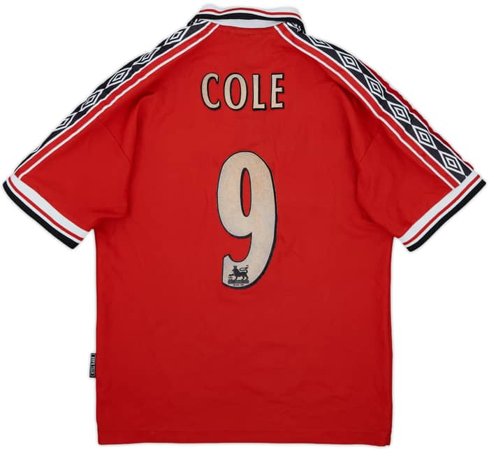 1998-00 Manchester United Home Shirt Cole #9 - 5/10 - (M)