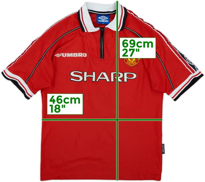1998-00 Manchester United Home Shirt Cole #9 - 5/10 - (M)
