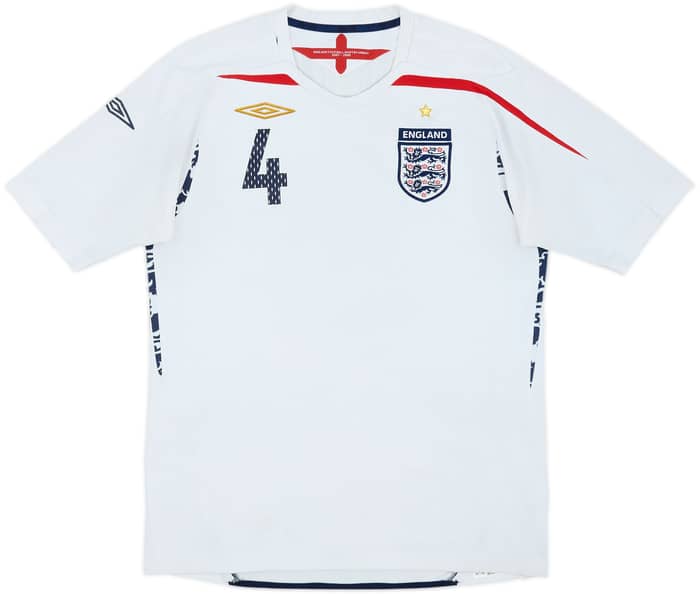 2007-09 England Home Shirt Gerrard #4 - 5/10 - (M)