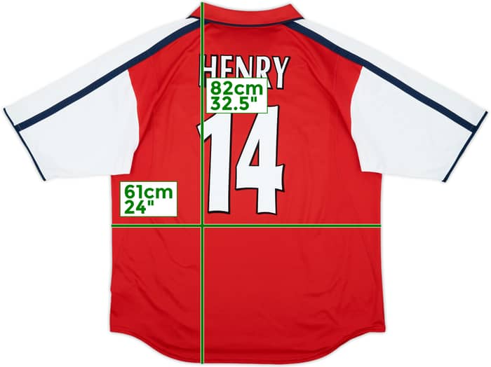 2000-02 Arsenal Home Shirt Henry #14 - 9/10 - (XL)