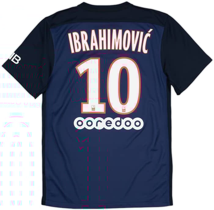 2015-16 Paris Saint-Germain Home Shirt Ibrahimovic #10 - 10/10 - (S)