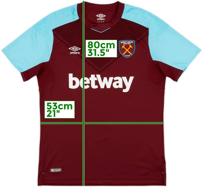 2017-18 West Ham Home Shirt Chicharito #17 - 6/10 - (XL)