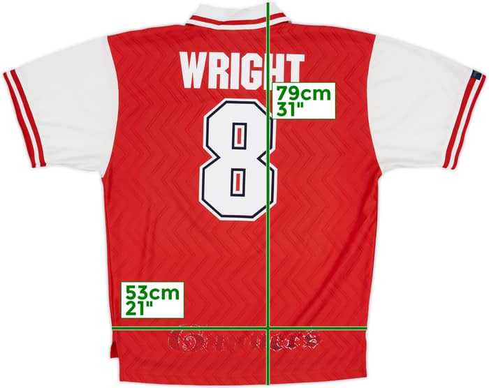 1996-98 Arsenal Home Shirt Wright #8 - 6/10 - (XL)