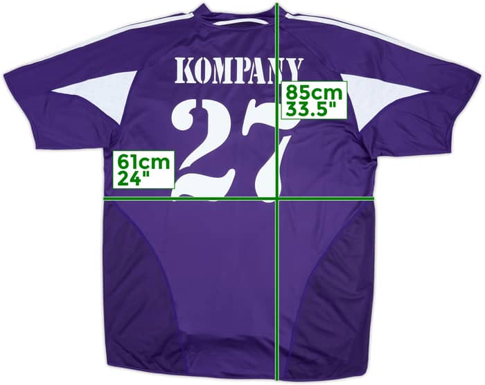 Camiseta de visitante del Anderlecht 2004-05 Kompany #27 - 9/10 - (XL)