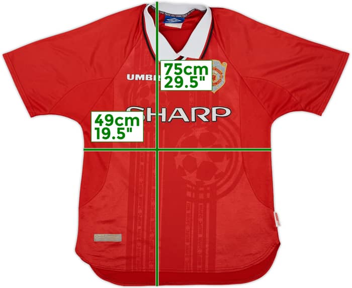 1997-00 Manchester United CL Shirt Beckham #7 - 5/10 - (M)