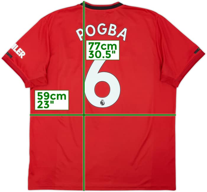 2019-20 Manchester United Home Shirt Pogba #6 - 6/10 - (XL)