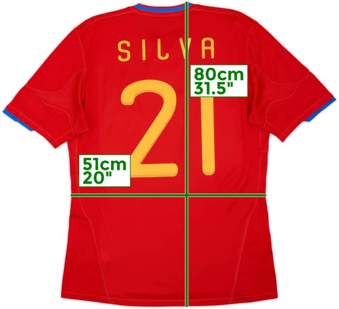 2009-10 Spain Home Shirt Silva #21 - 8/10 - (L)