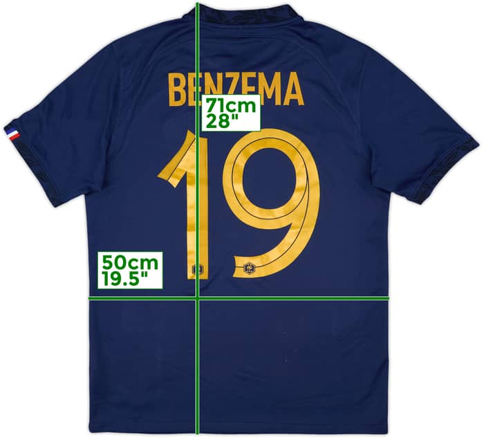 2022-23 France Home Shirt Benzema #19 - 8/10 - (M)