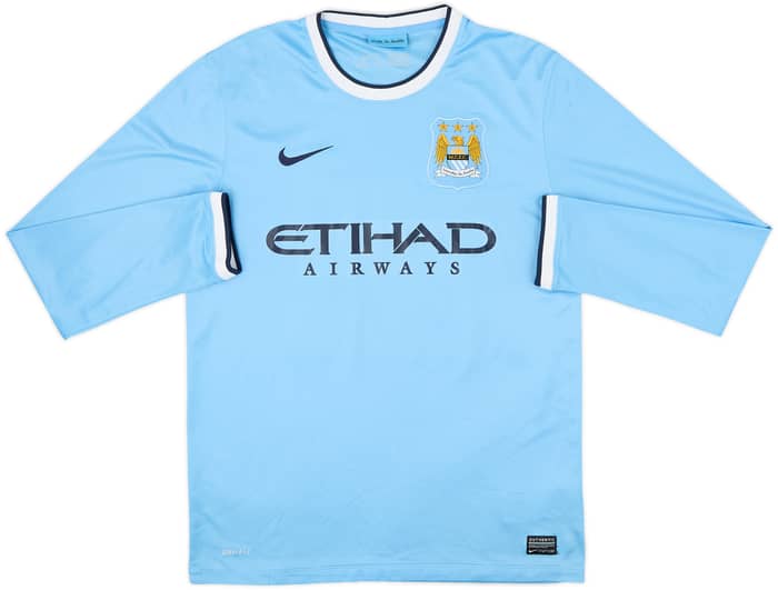 2013-14 Manchester City Home L/S Shirt #21 - 6/10 - (M)