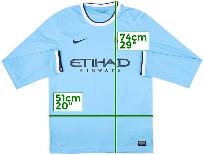 2013-14 Manchester City Home L/S Shirt #21 - 6/10 - (M)