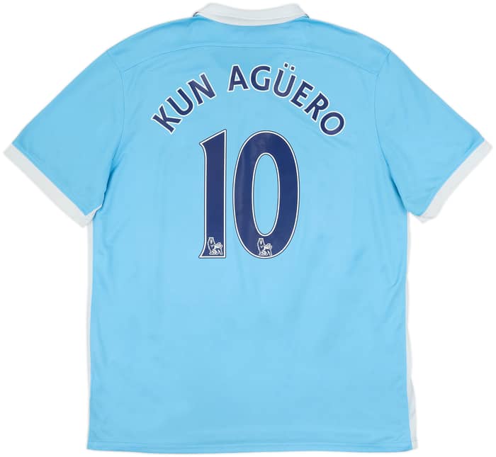 2015-16 Manchester City Home Shirt Kun Aguero #10 - 6/10 - (XL)
