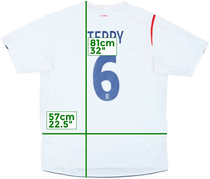 Camiseta de local de Inglaterra 2005-07 Terry #6 - 8/10 - (XL)