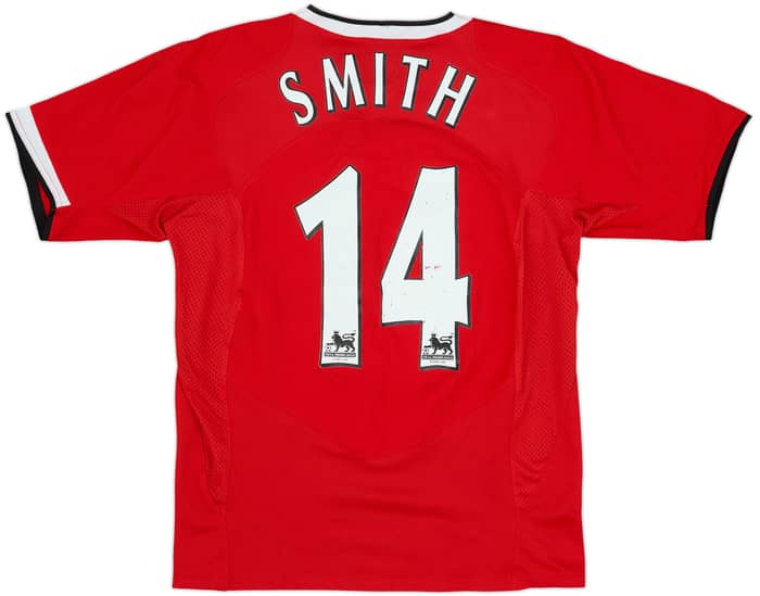 2004-06 Manchester United Home Shirt Smith #14 - 6/10 - (14-15 Years)