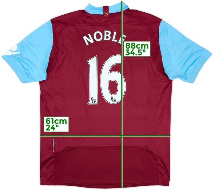 2010-11 West Ham Home Shirt Noble #16 - 7/10 - (XL)