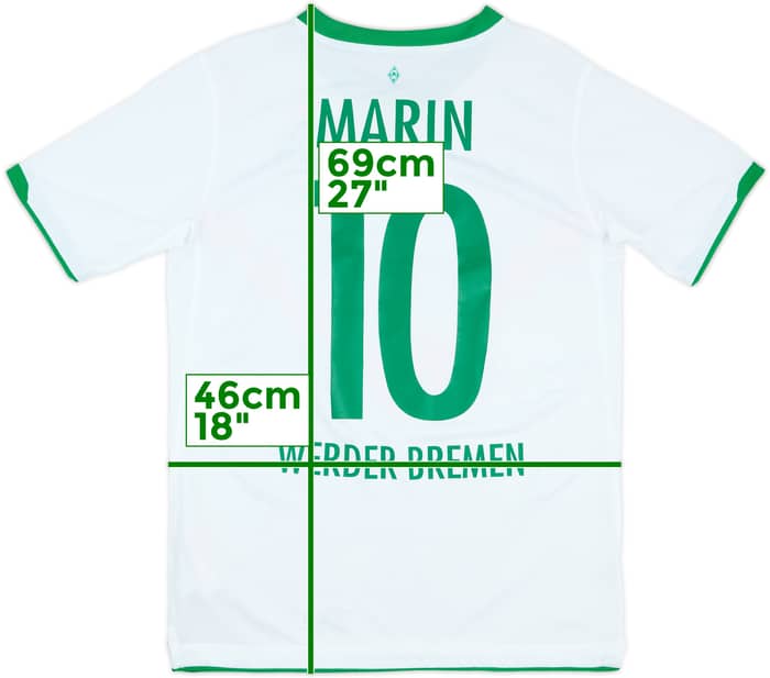 2010-11 Werder Bremen Away Shirt Marin #10 - 10/10 - (XL.Boys)