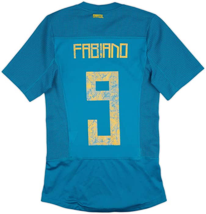 2011 Brazil Authentic Away Shirt Fabiano #9 - 5/10 - (S)